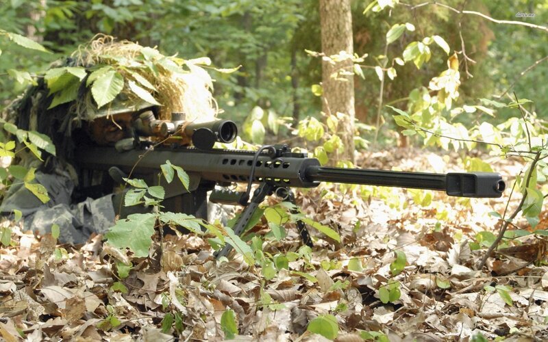 Sniper in Forest Camouflage — Green