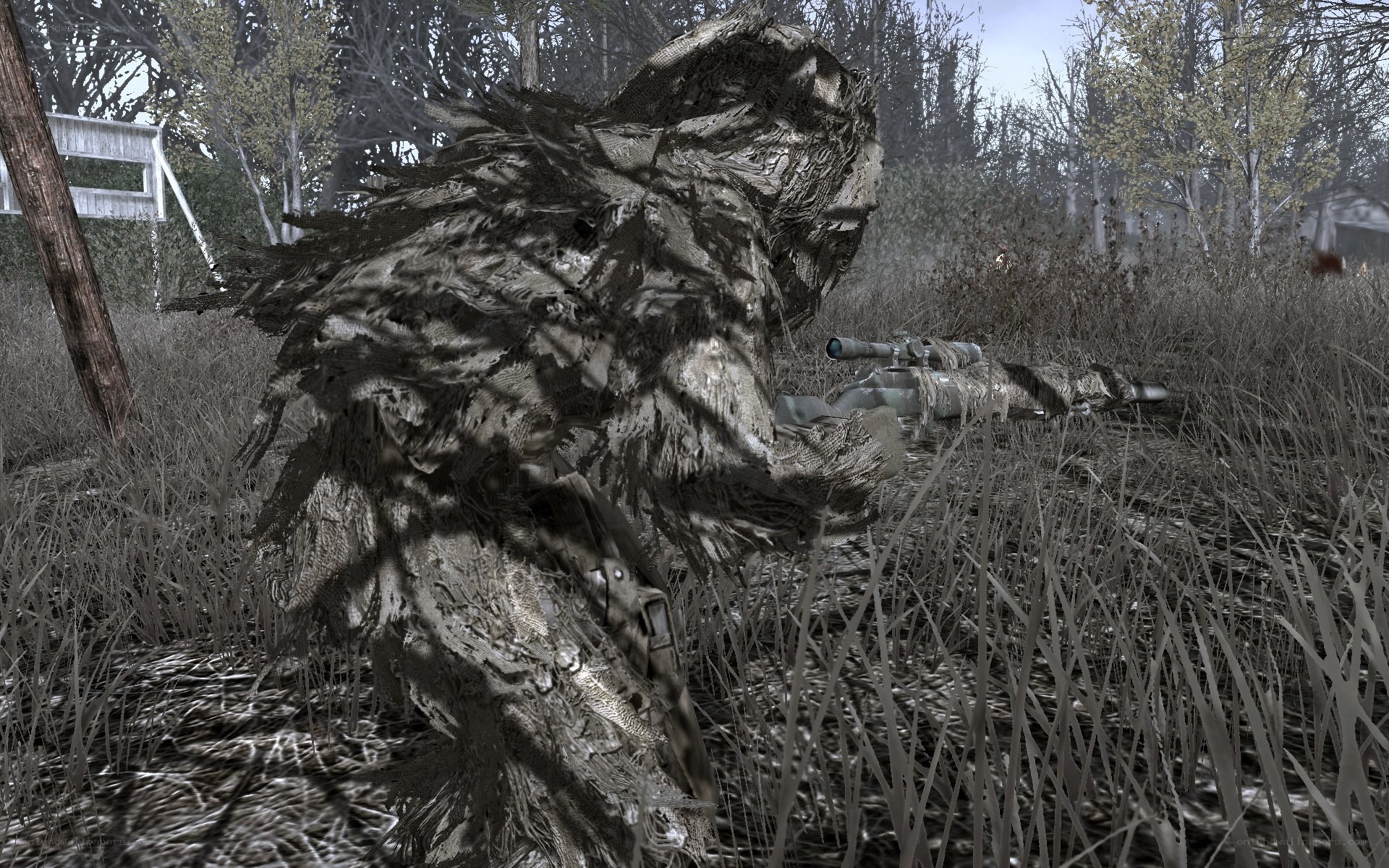 sniper in ghillie suit
