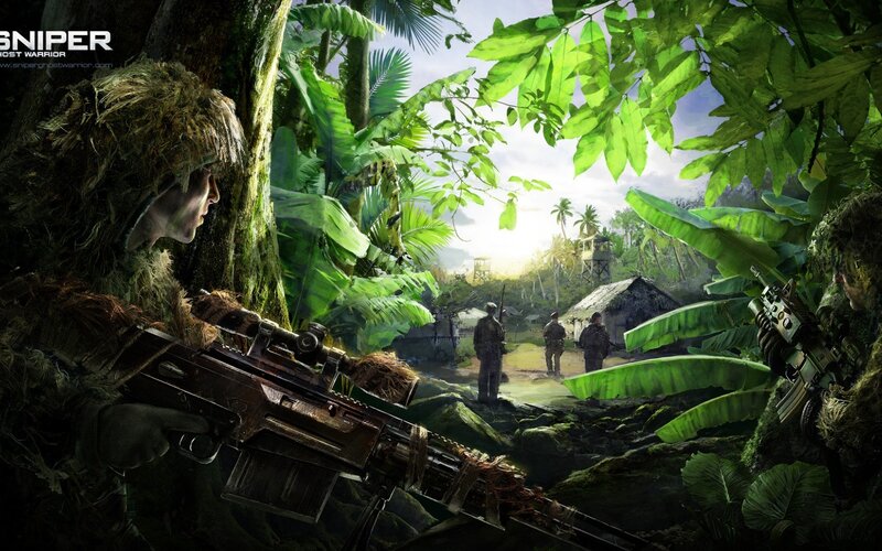 Sniper in Jungle — Green, Tense, Afternoon