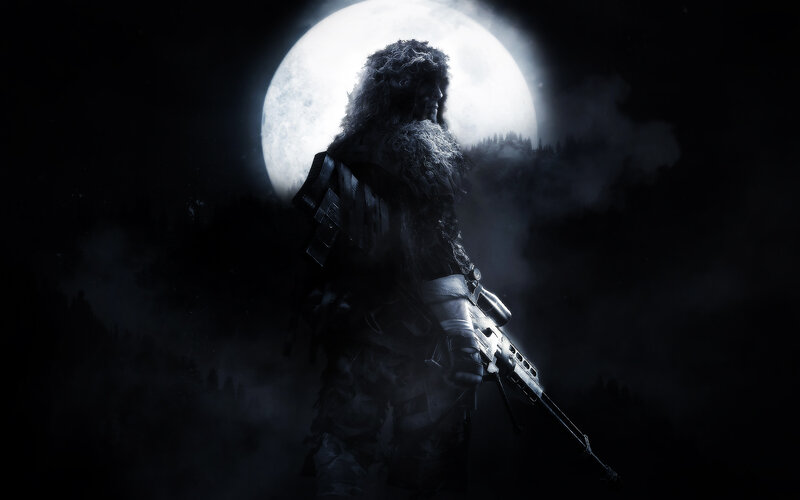 sniper in moonlight