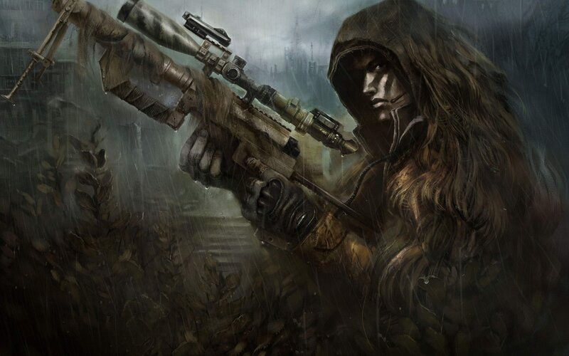 Sniper in Rain — Brown, Dramatic
