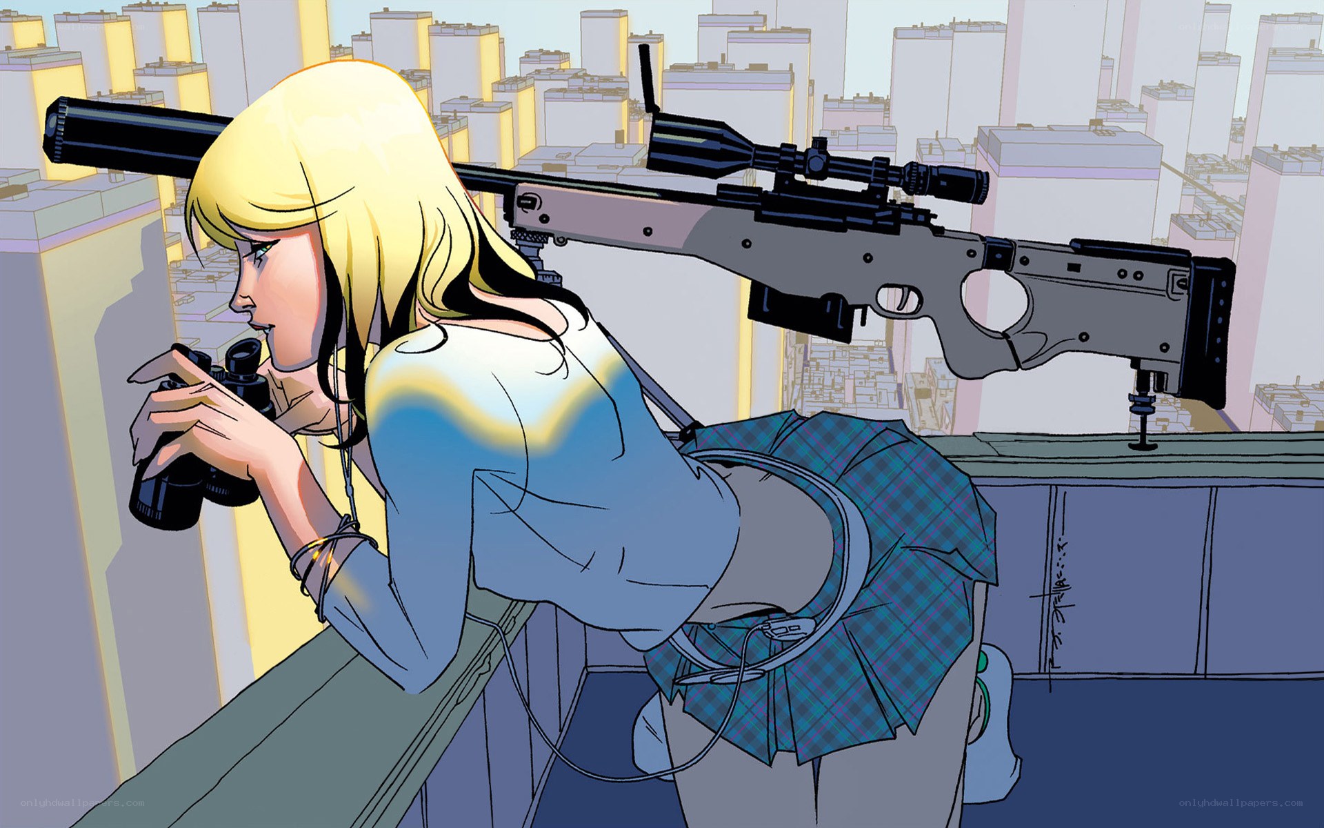 sniper on a rooftop