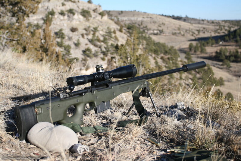 sniper rifle in field
