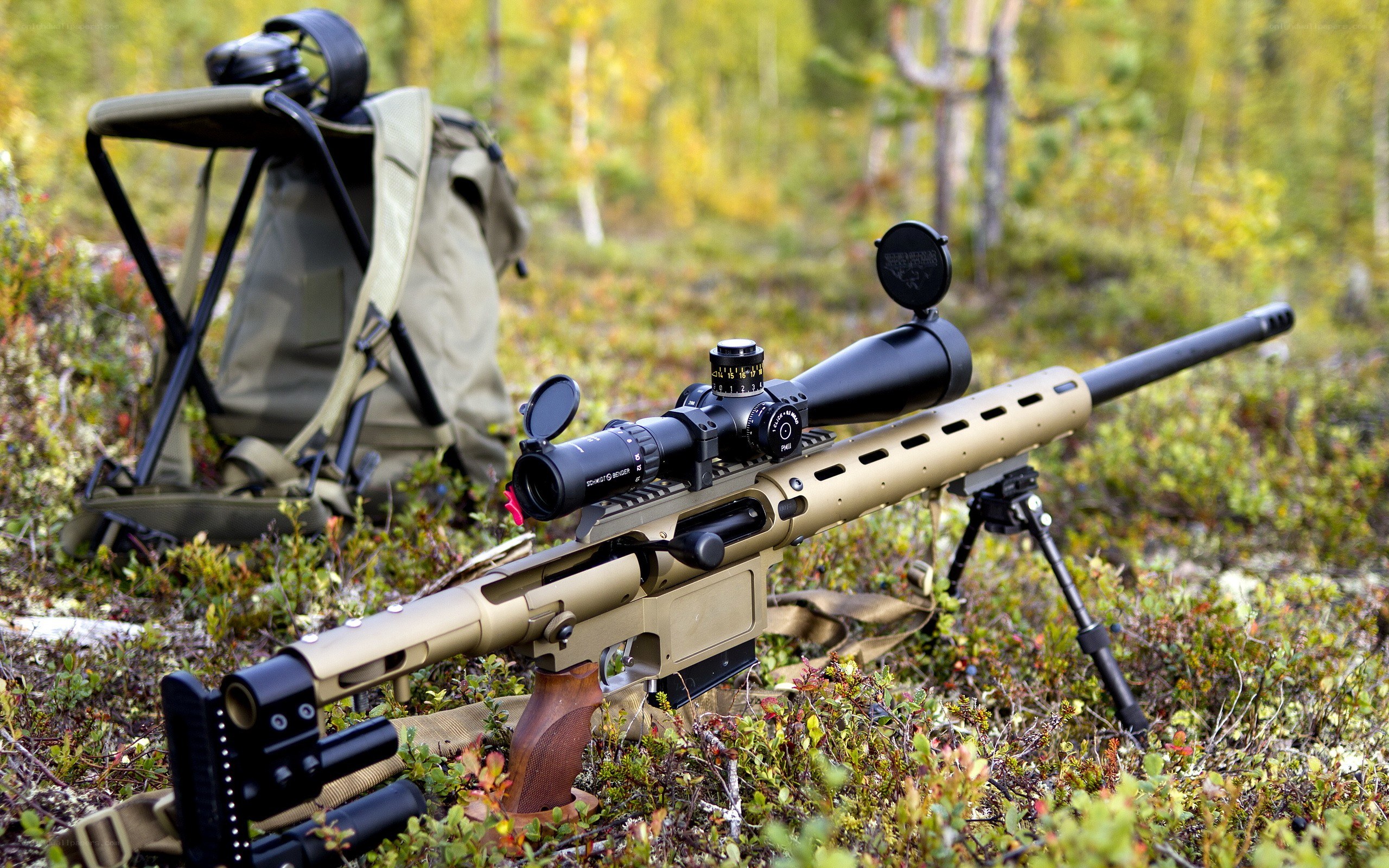 sniper rifle in forest