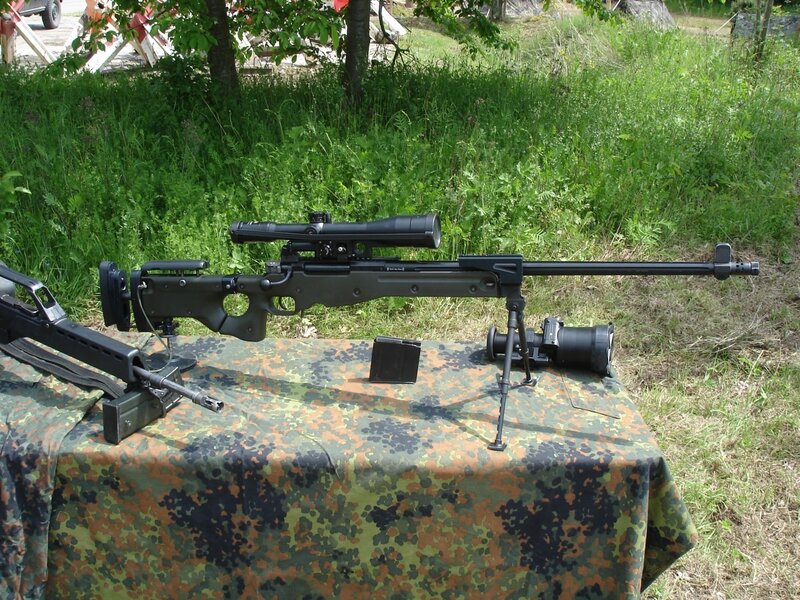 sniper rifle on display