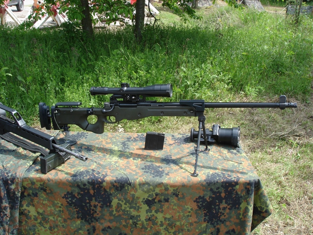 sniper rifle on display