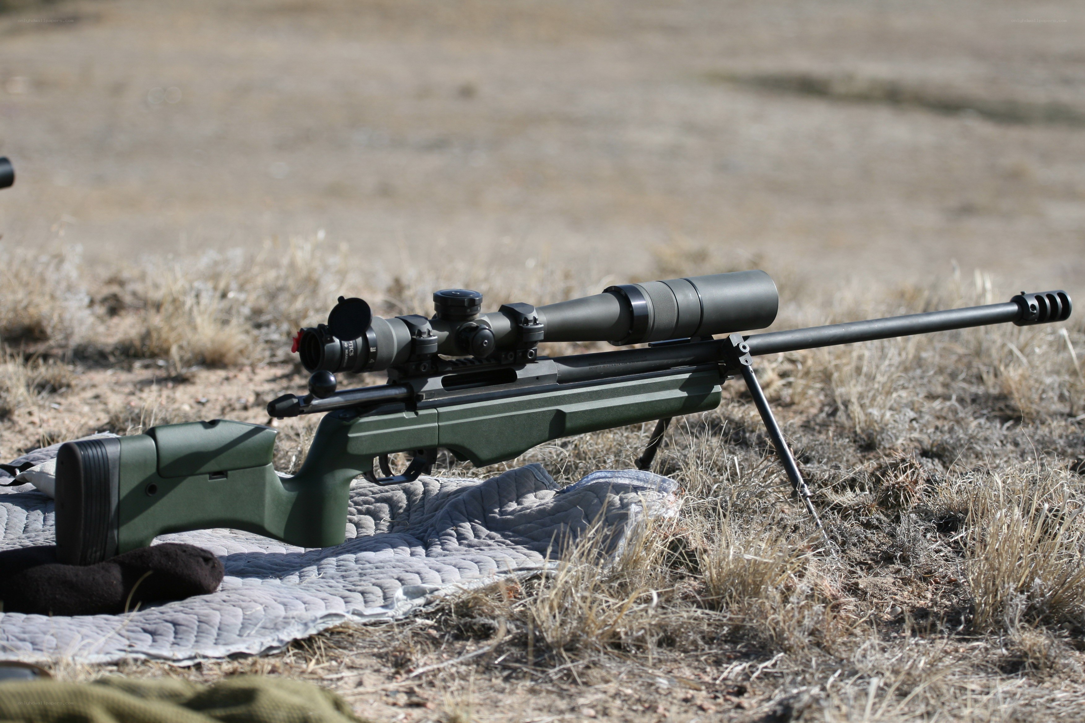 sniper rifle on field