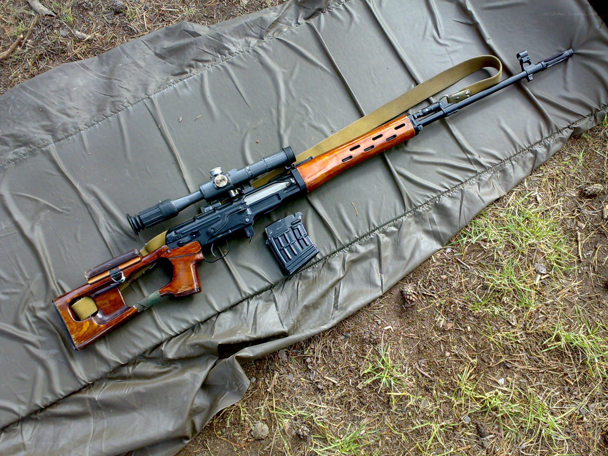 sniper rifle on ground