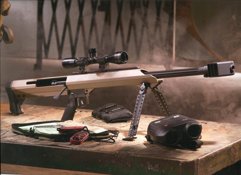Sniper Rifle on Table — Tan