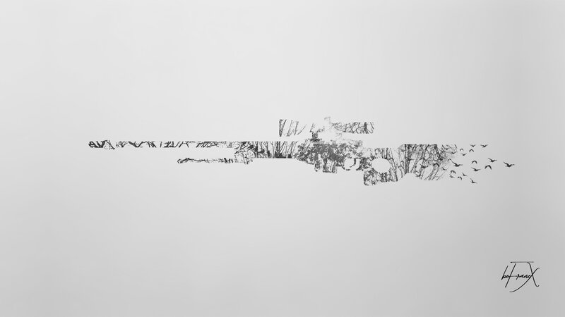 Sniper Rifle Silhouette — Black