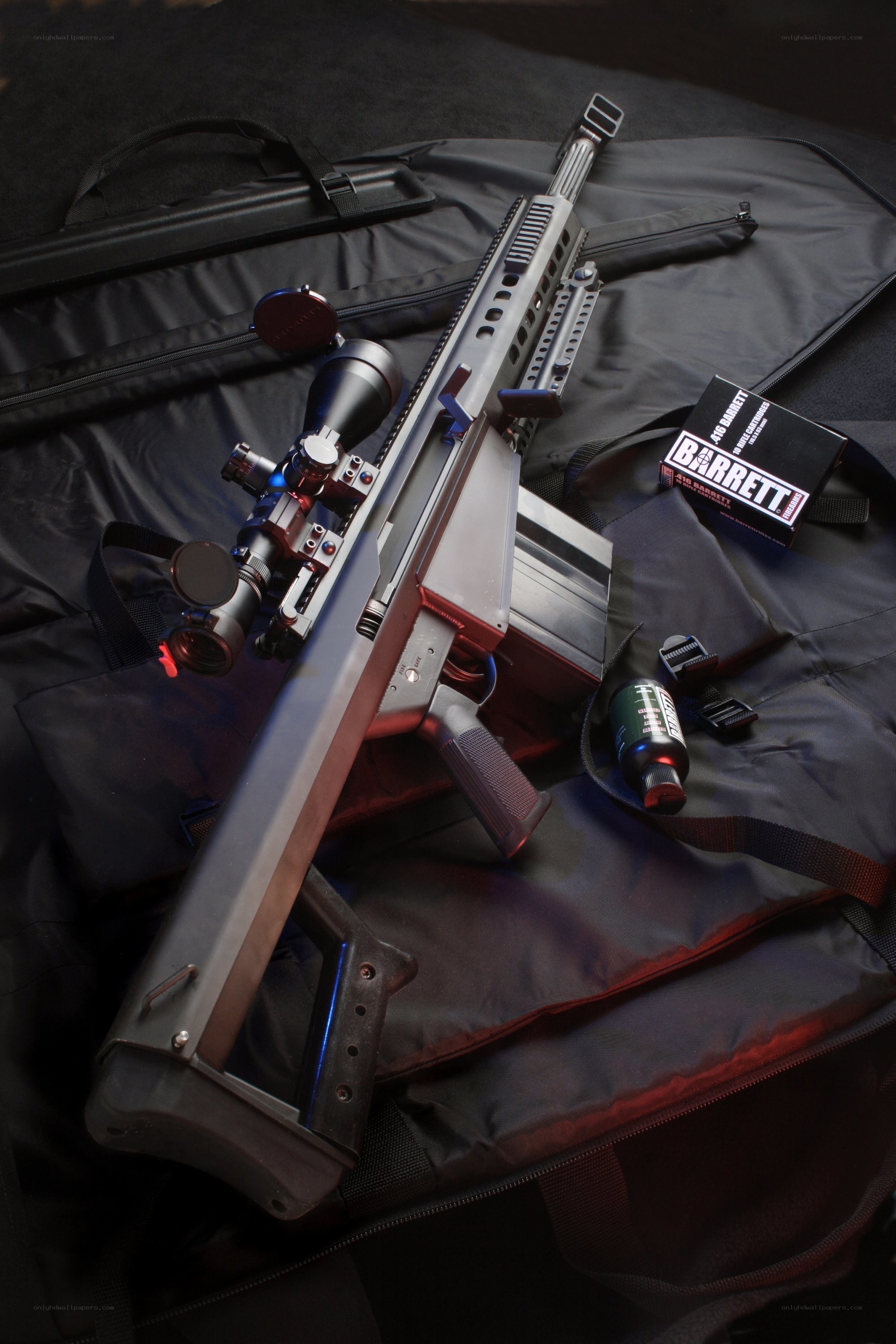 sniper rifle with accessories