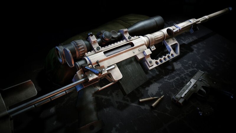 Sniper Rifle with Scope — Black, Dark