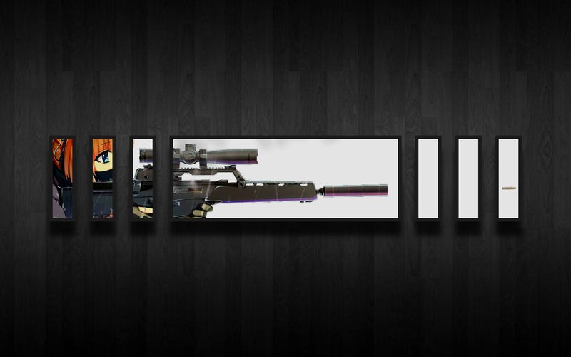 Sniper Rifle with Scope — Black, Dramatic, Digital Art, Anime Character