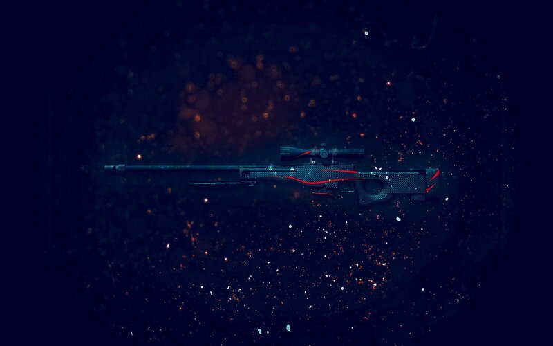 Sniper Rifle with Scope — Black, Dramatic, Night