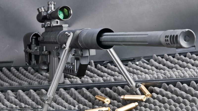 Sniper Rifle with Scope — Gray, Dramatic