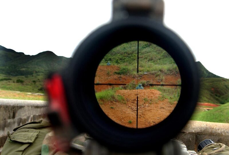 sniper scope view of target