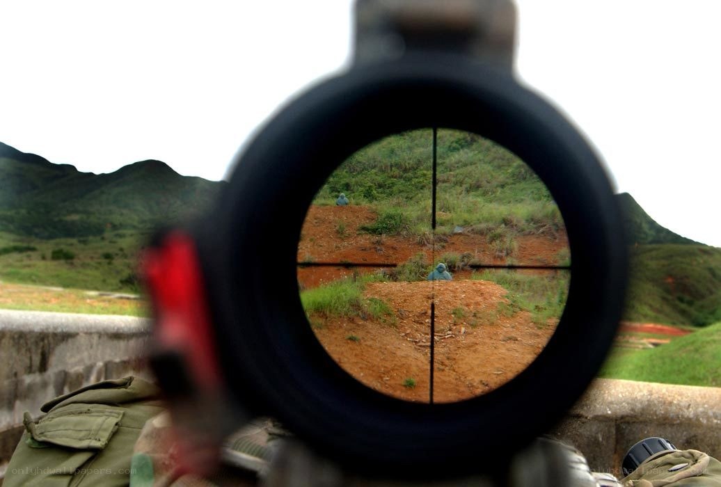 sniper scope view of target