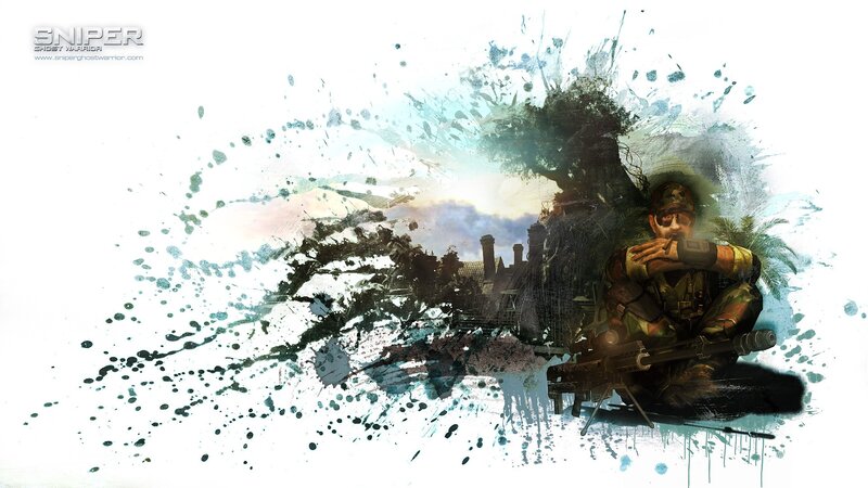 Sniper Soldier with Rifle — Green, Dramatic, Digital Art