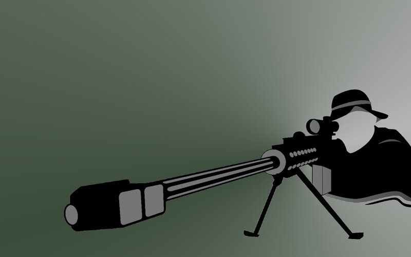 Sniper with Rifle — Black, Serious