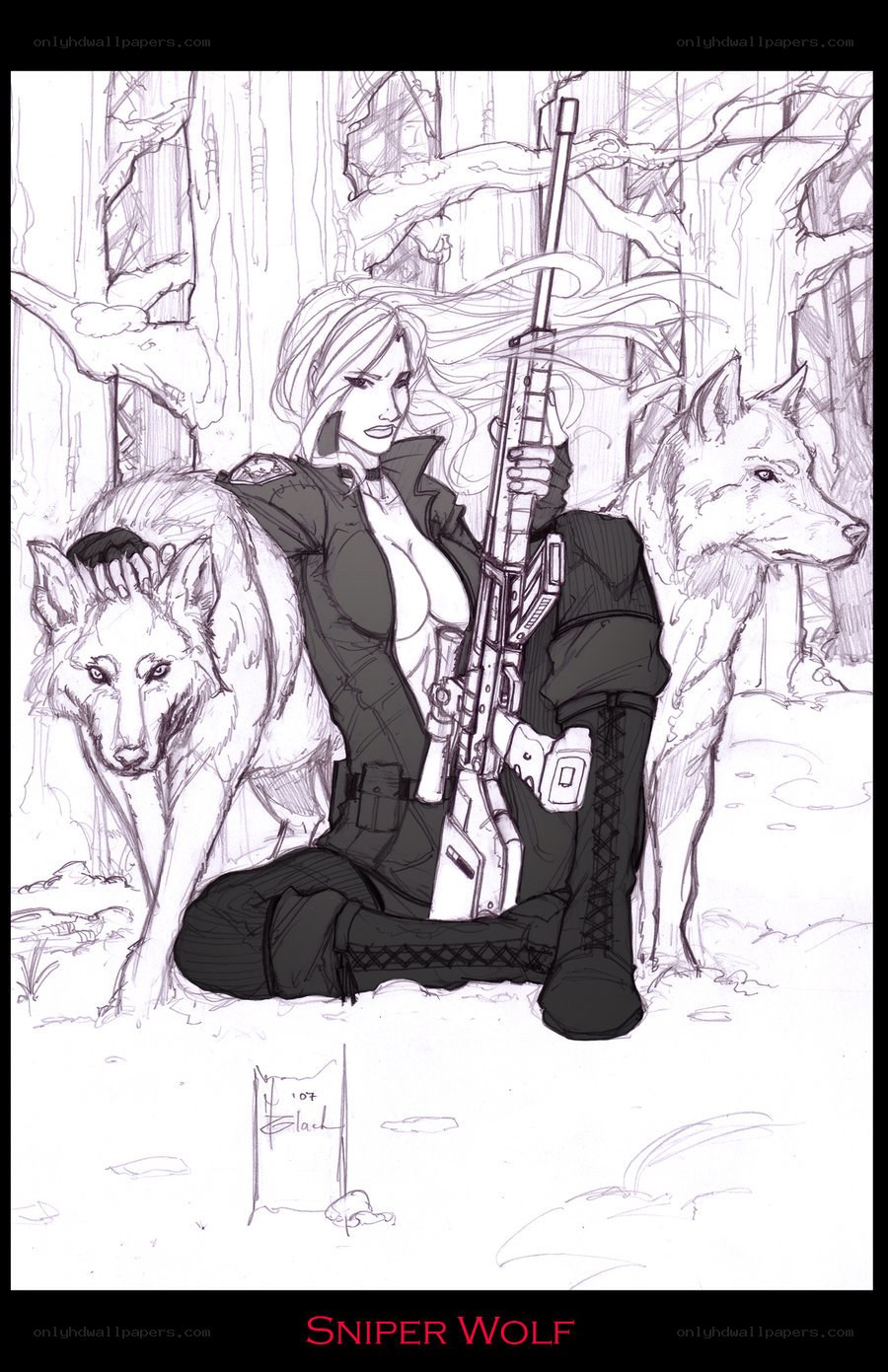 Sniper Wolf in forest
