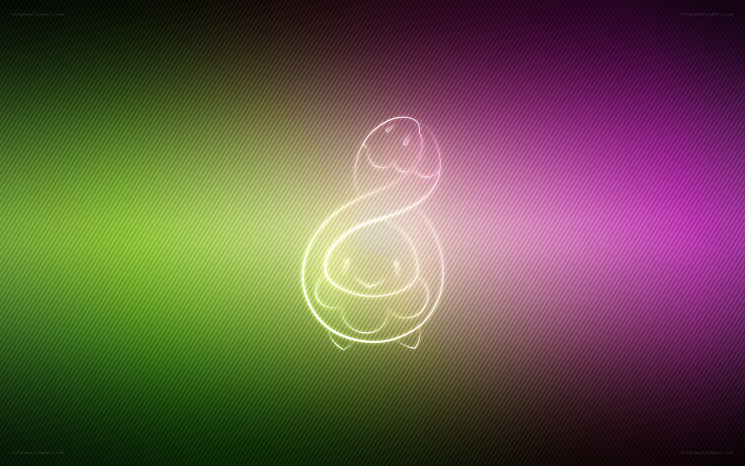 Snivy glowing outline on gradient