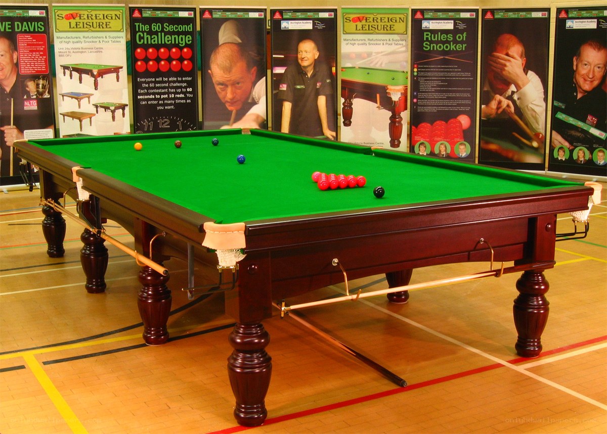 snooker table in exhibition