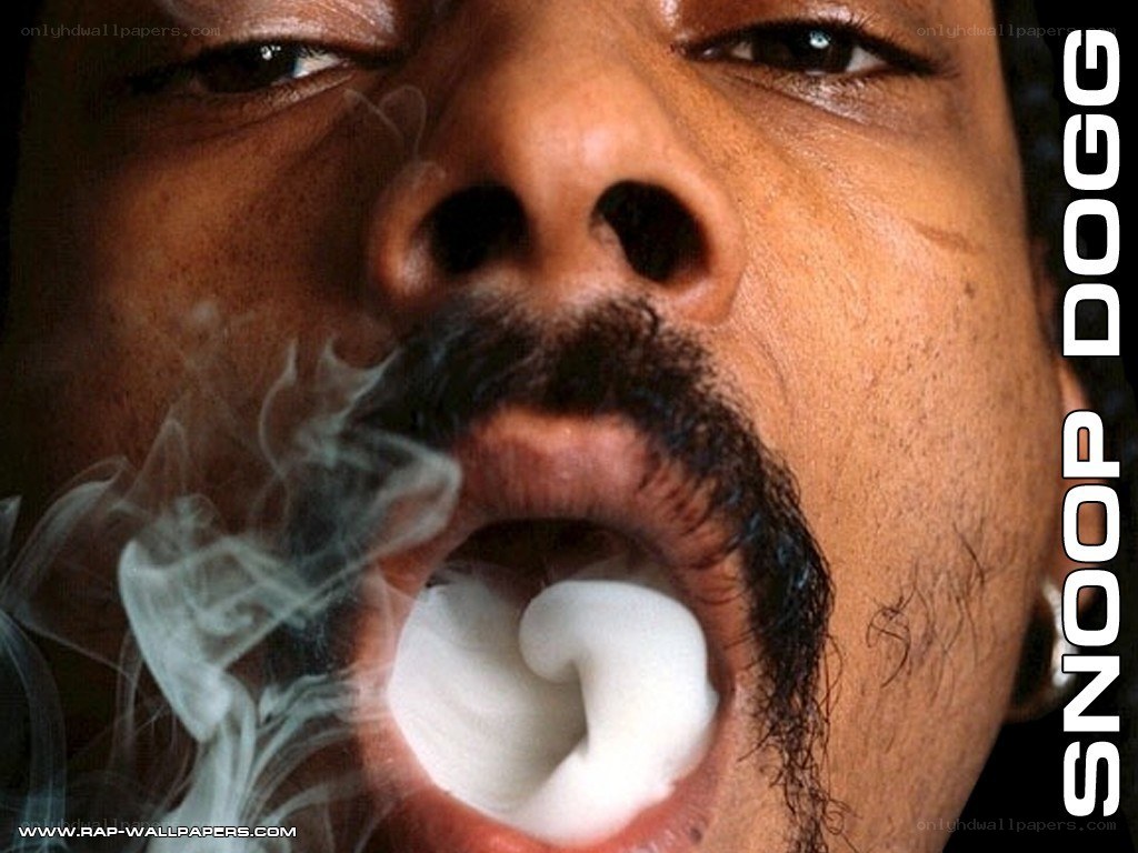 Snoop Dogg blowing smoke