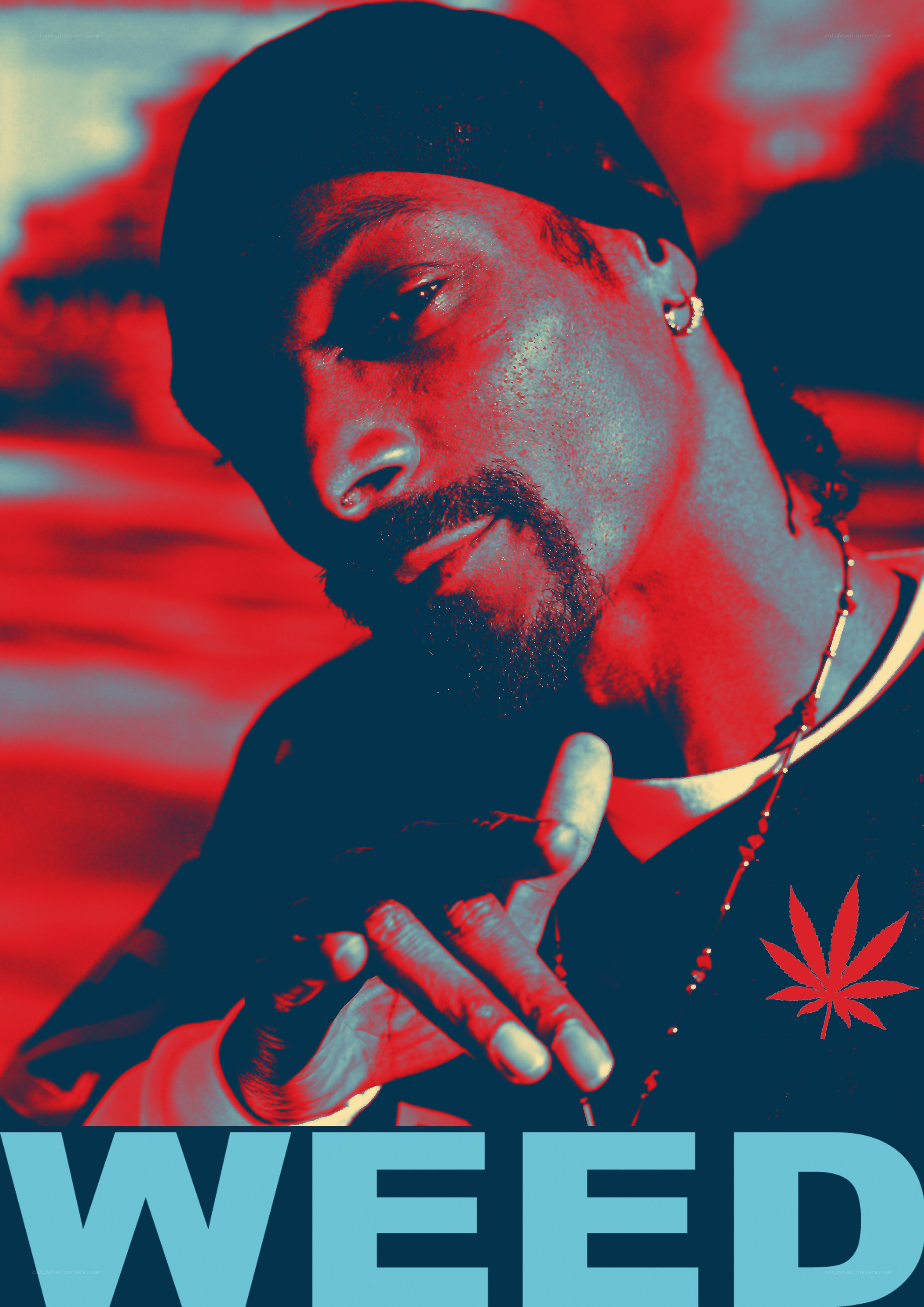 Snoop Dogg with weed leaf