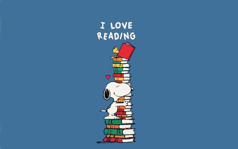 Snoopy Hugging Books