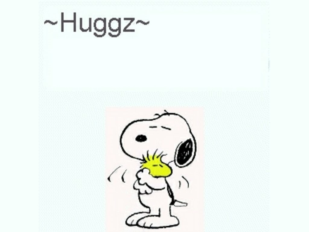 Snoopy hugging Woodstock