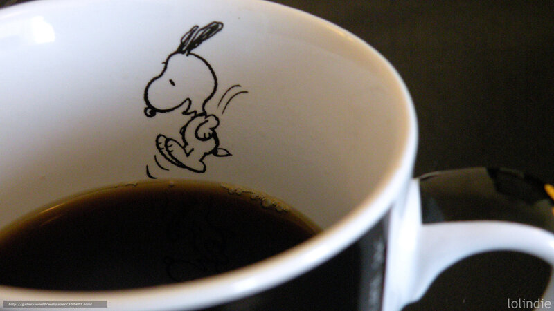 Snoopy on a Mug — White