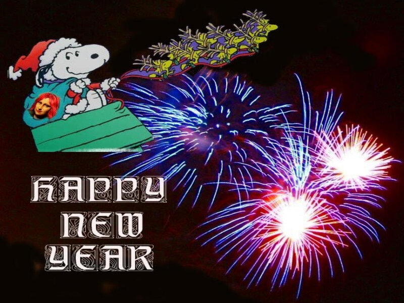 Snoopy with fireworks