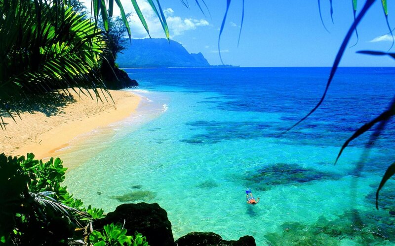 Snorkeler in Turquoise Water