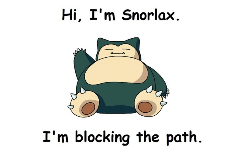 Snorlax blocking the path