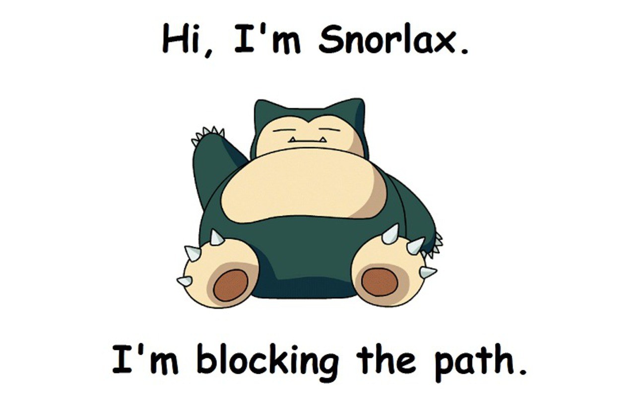 Snorlax blocking the path