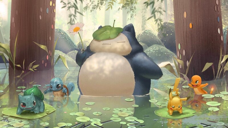 Snorlax in a Pond