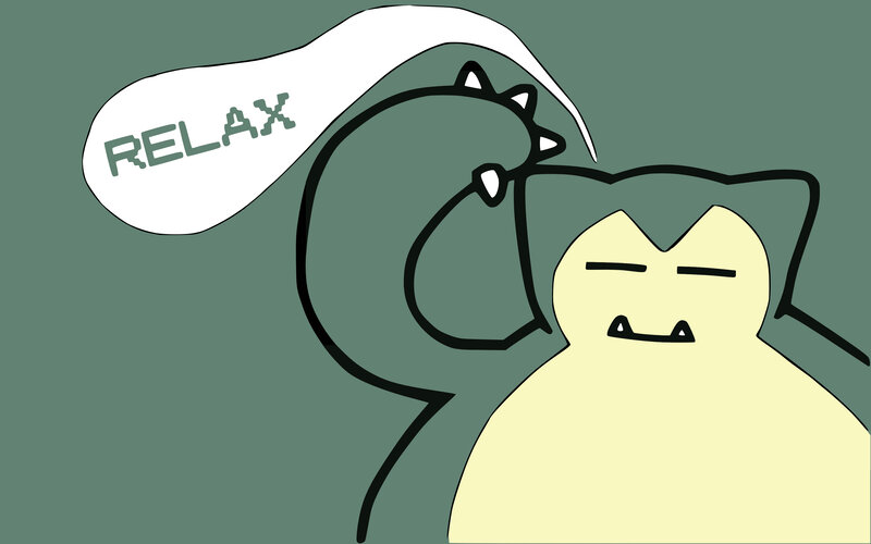 Snorlax relaxing with a friend