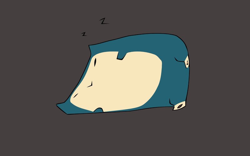 Snorlax Sleeping — Blue, Calm, Digital Art