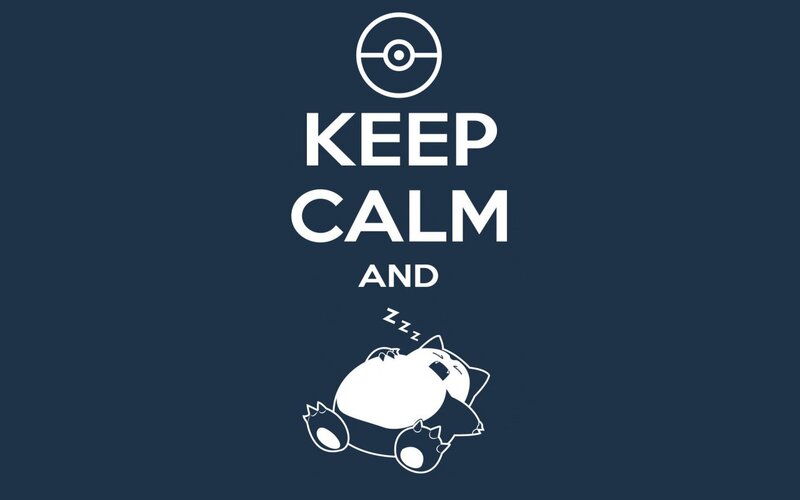 Snorlax Sleeping — Blue, Calm, Illustration