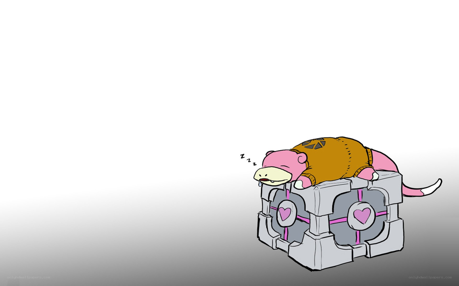 Snorlax sleeping on a cube