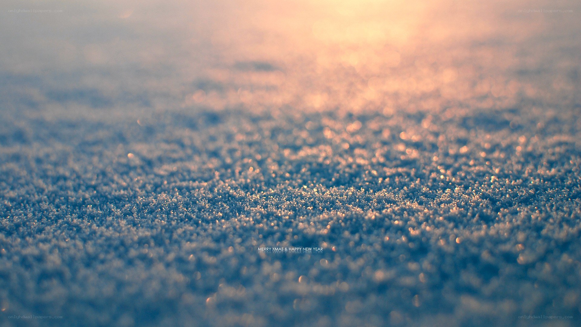 snow at sunset