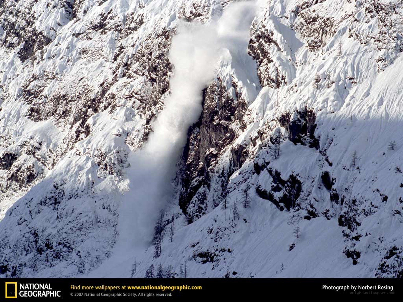 Snow avalanche on mountain