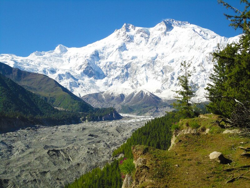 snow-capped mountain and glacier