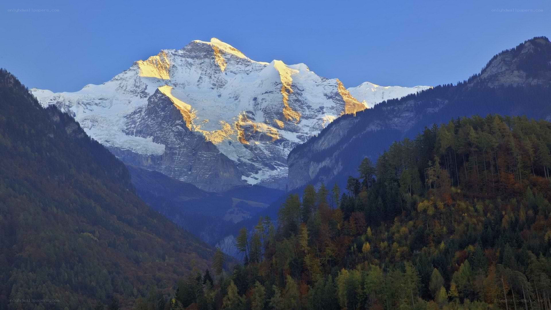 snow-capped mountain at sunrise