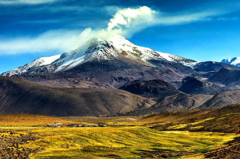 Snow-capped Mountain — Blue, Dramatic, Afternoon