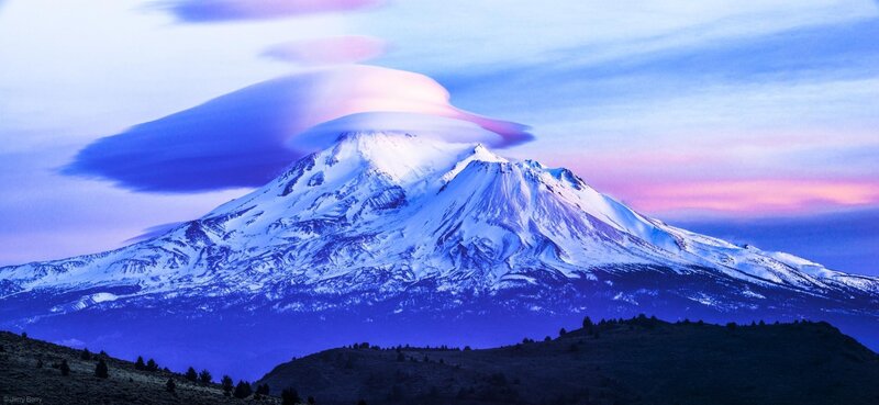Snow-capped Mountain — Blue, Dramatic, Sunset, Photograph, Cloud, Sky