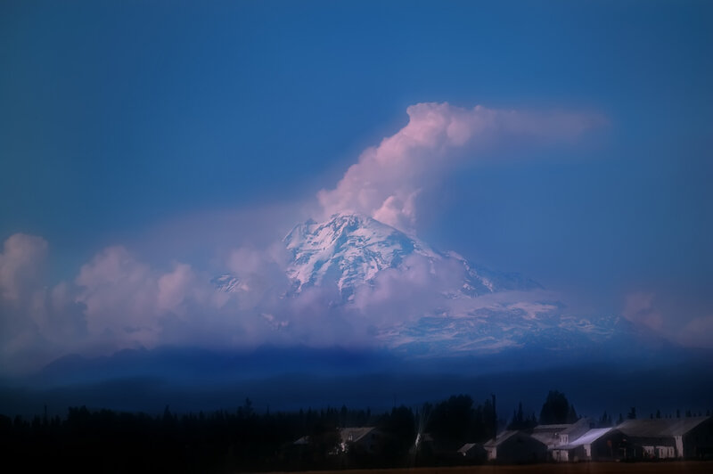 Snow-capped Mountain — Blue, Dramatic