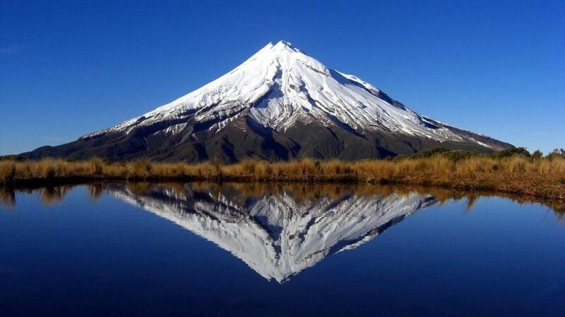 Snow-capped Mountain — Blue, Serene, Afternoon, Photograph, Lake, Sky