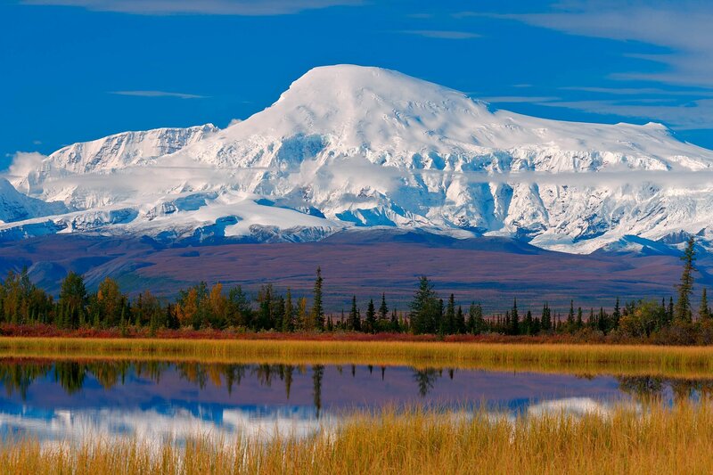 Snow-capped Mountain — Blue, Serene, Autumn