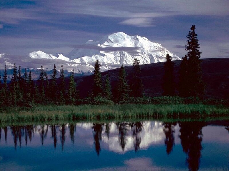 Snow-capped Mountain — Blue, Serene, Photograph